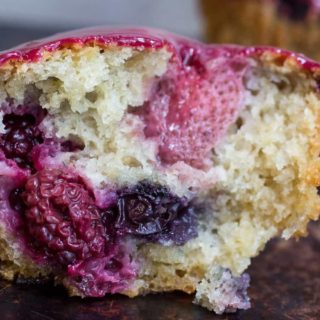 Triple Berry Glazed Muffins