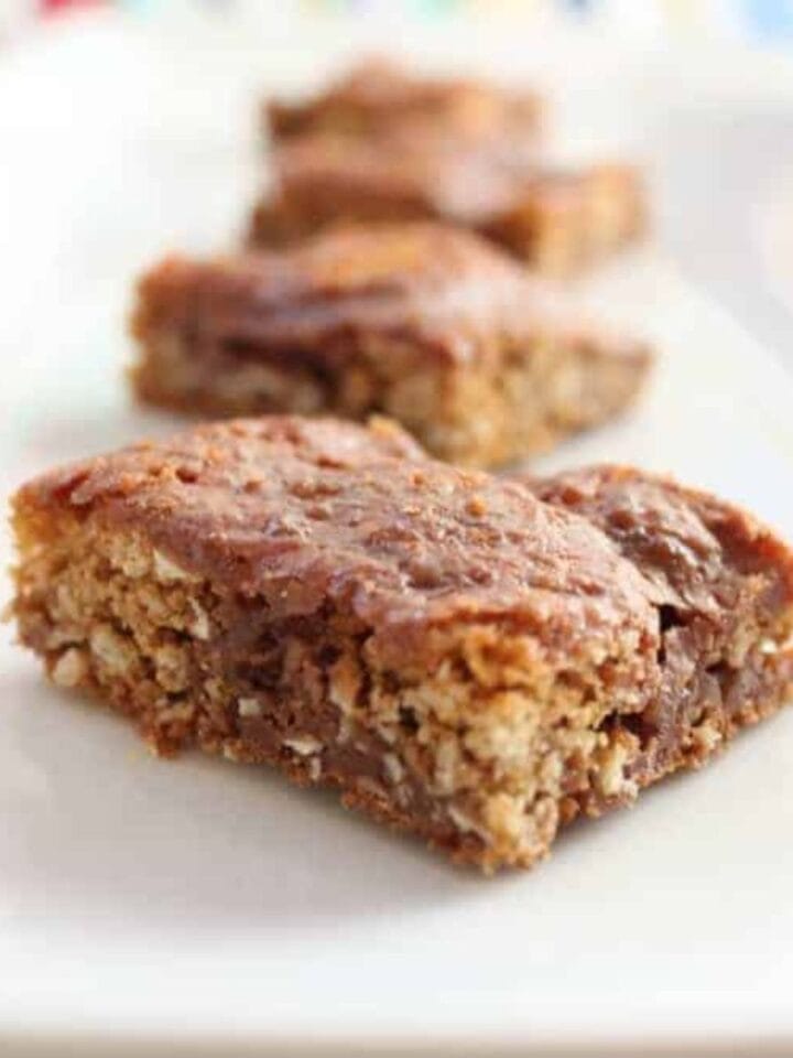 Delicious chocolate oatmeal cookie bars with a chewy texture and rich flavor, perfect for dessert or.