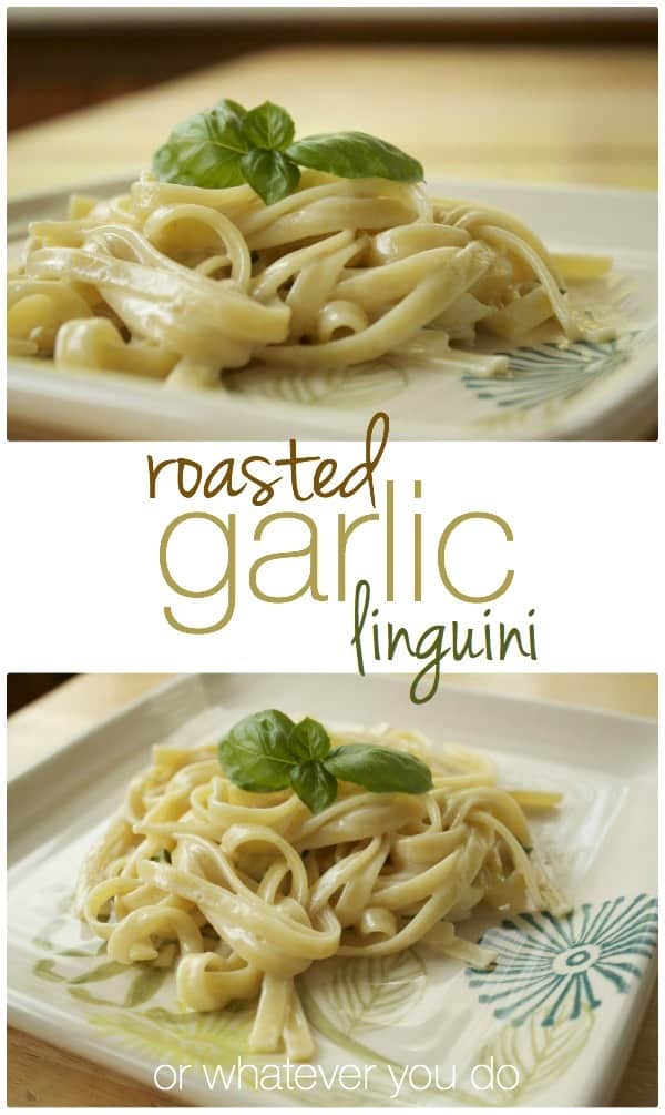 Fettucini with roasted garlic cream sauce
