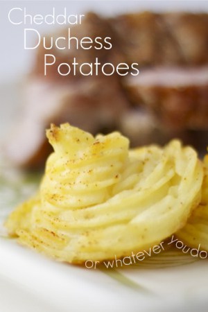 Cheddar Duchess Potatoes from OrWhateverYouDo.com