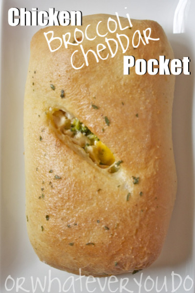 Chicken Broccoli Cheddar Pocket from OrWhateverYouDo.com