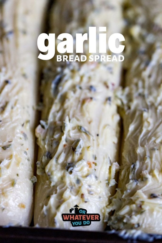 Garlic Bread Spread on breadsticks