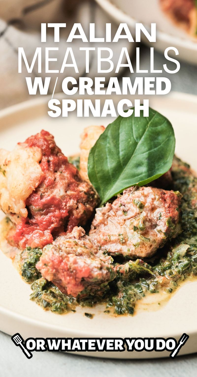 Traeger Italian Meatballs with Creamed Spinach