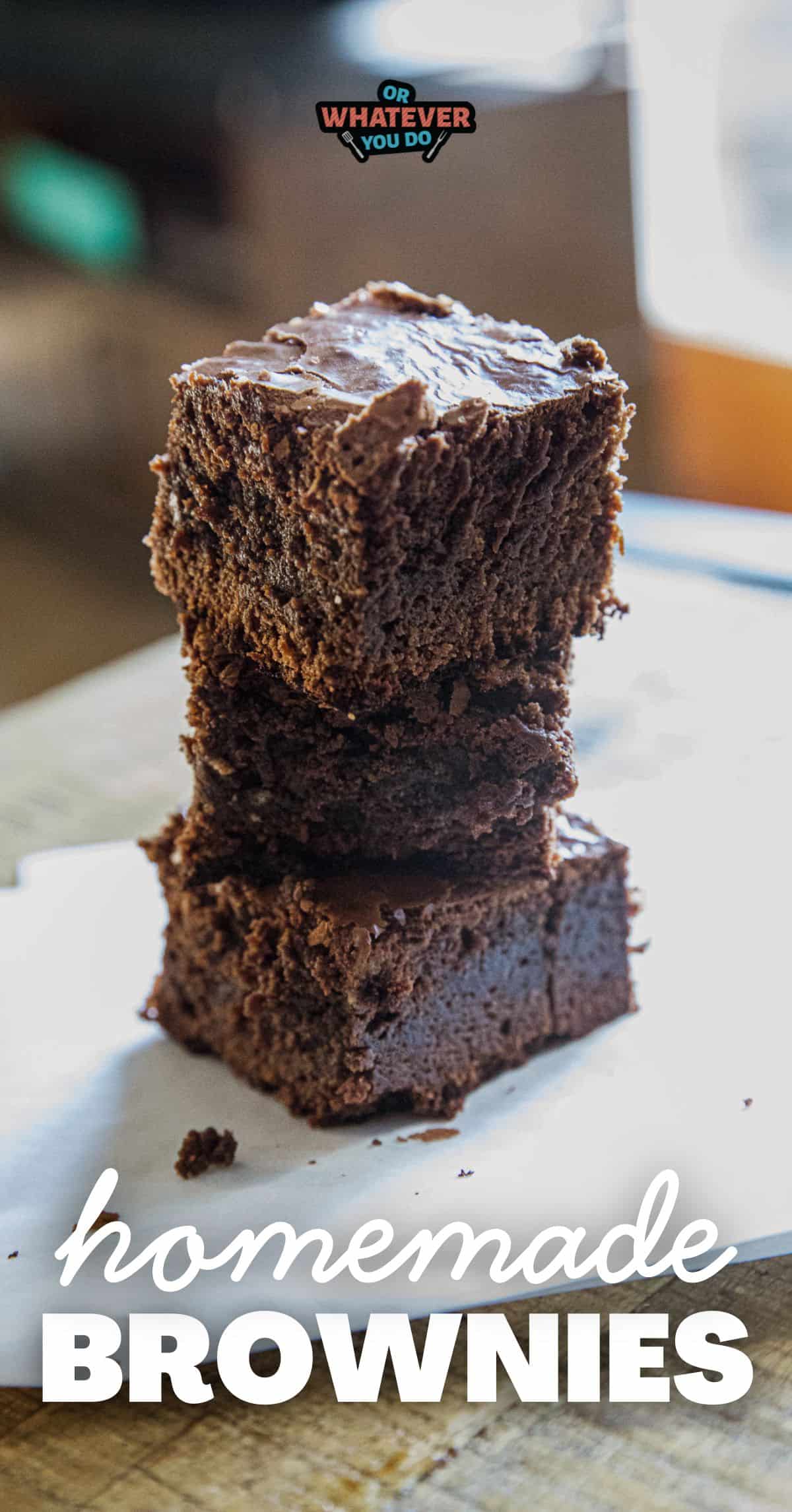 Delicious homemade brownies with a rich chocolate texture and fudgy center.