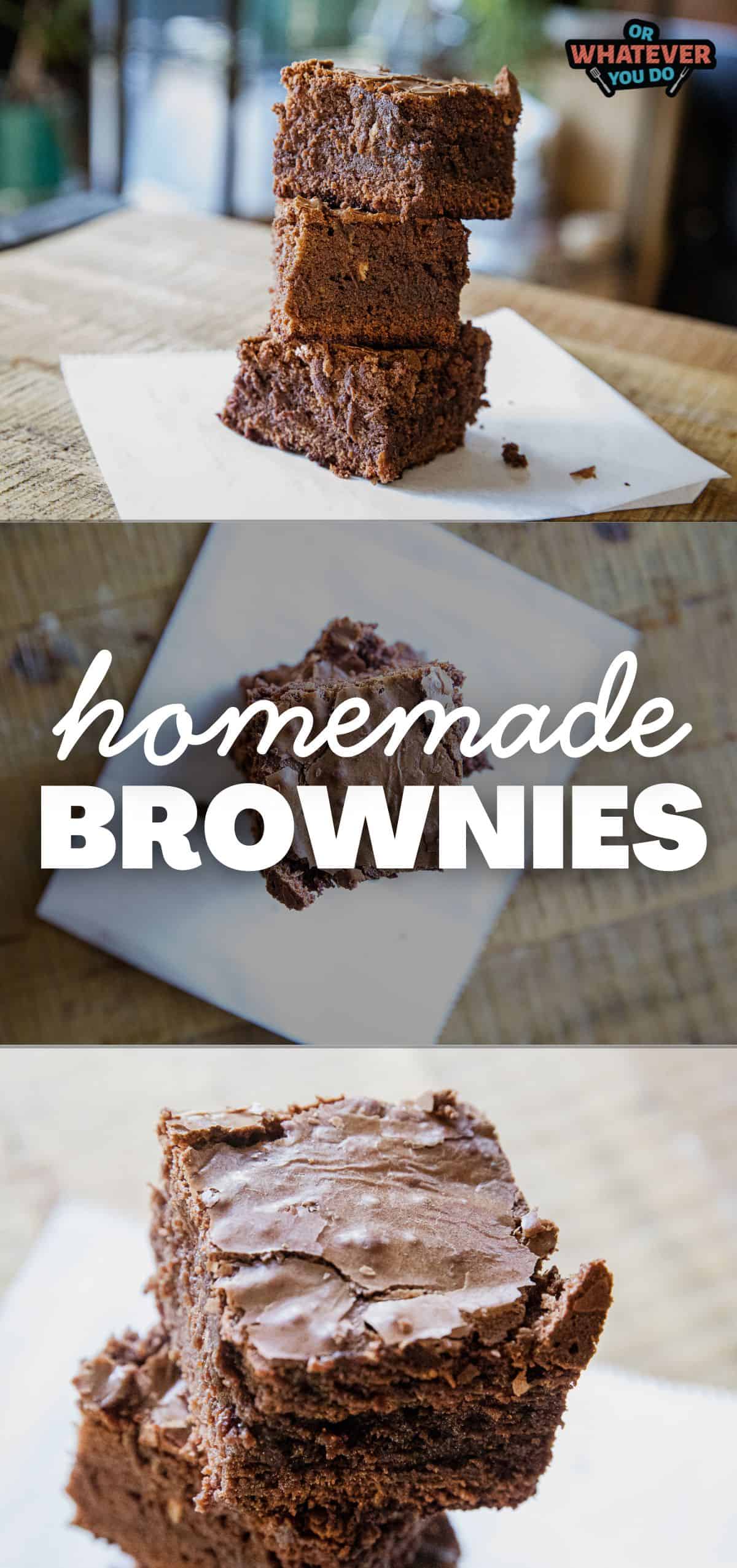 Delicious homemade big-batch brownies stacked on parchment paper, perfect for sharing.