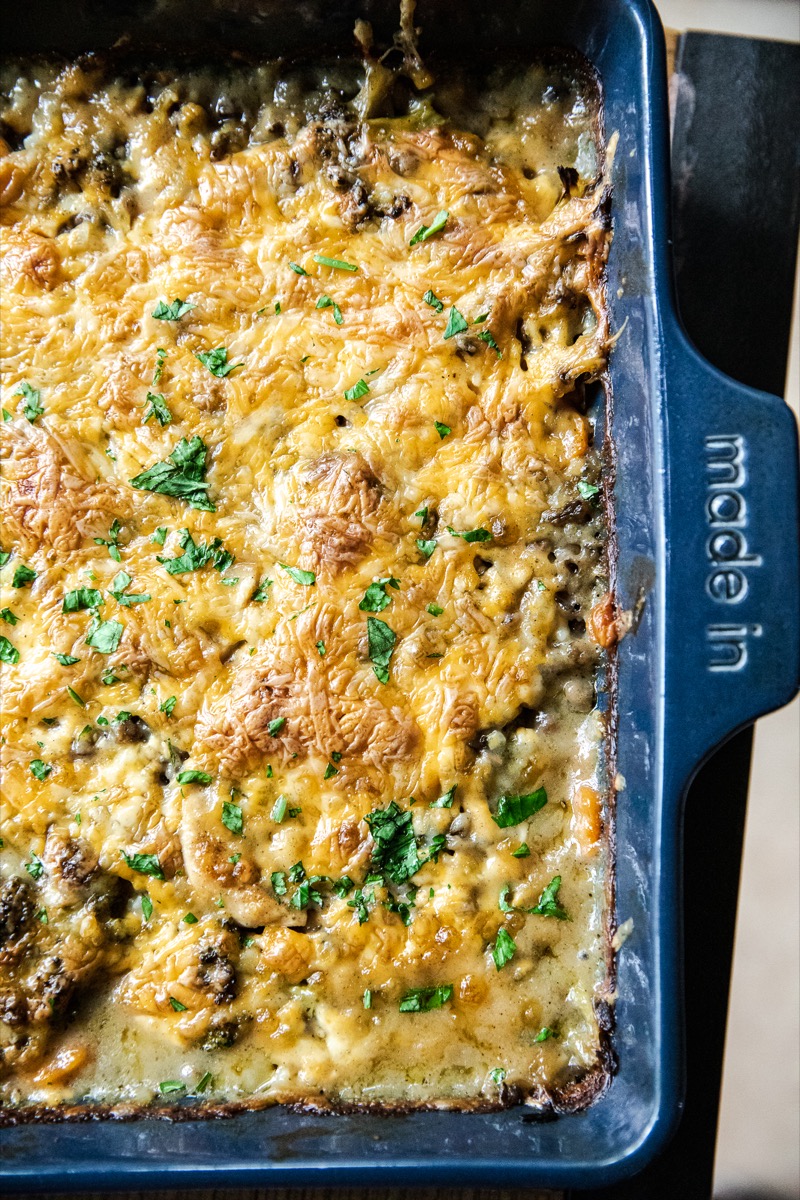 Traeger Smoked Creamy Chicken Wild Rice Casserole