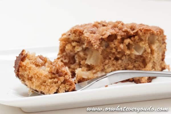 Apple Cinnamon Streusel Coffee Cake from OrWhateverYouDo.com #apple #coffee_cake