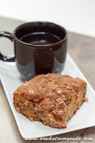 Apple Cinnamon Streusel Coffee Cake from OrWhateverYouDo.com #apple #coffee_cake