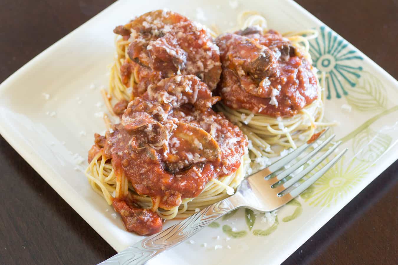 Spaghetti With Mushroom Meat Sauce Homemade Spaghetti Sauce