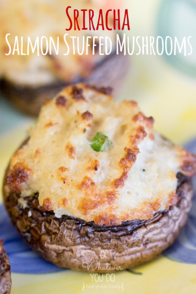 Salmon Stuffed Mushrooms I www.orwhateveryoudo.com I #recipe #mushroommakeover #appetizer