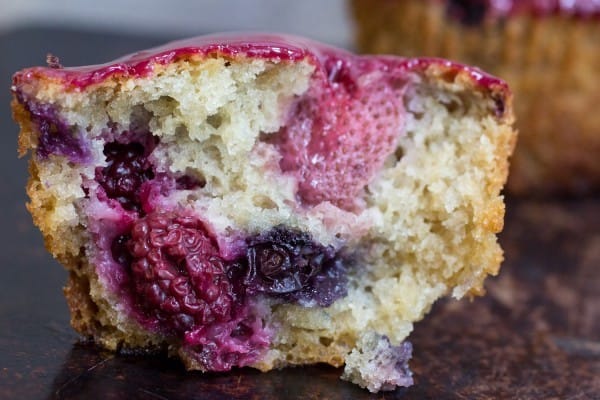 Triple Berry Glazed Muffins