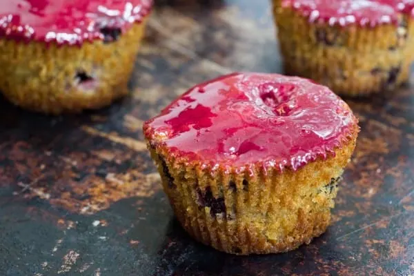 Triple Berry Glazed Muffins