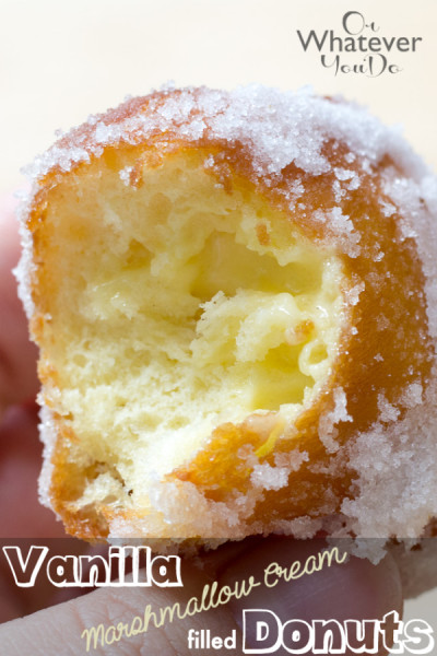 Vanilla Marshmallow Cream Filled Sugar Donuts