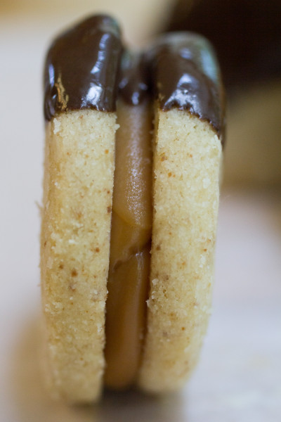 Browned Butter Shortbread Caramel Sandwich Cookies