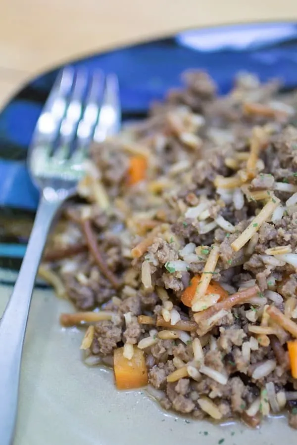 Easy and simple homemade beef rice-a-roni recipe. Skip the box and make it yourself!