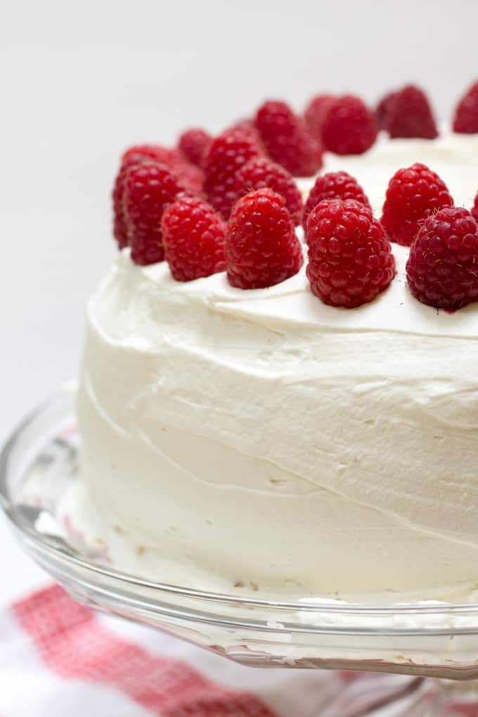 Raspberry Filled Angel Food Cake