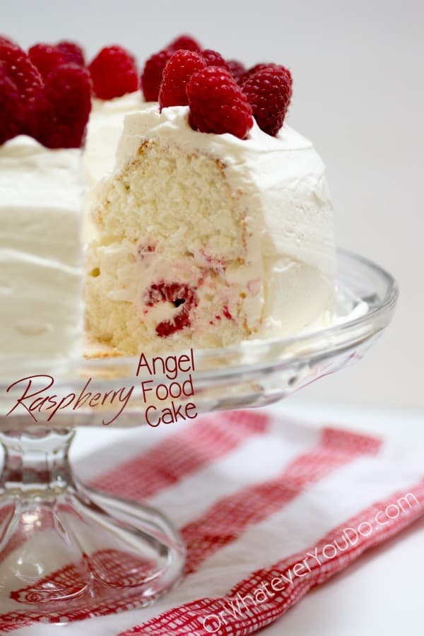 Raspberry Filled Angel Food Cake