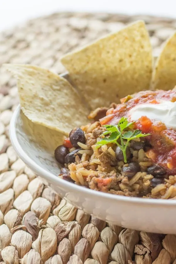 Beef and Bean Taco Rice Skillet-6
