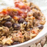 Easy Beef and Bean Taco Rice Skillet