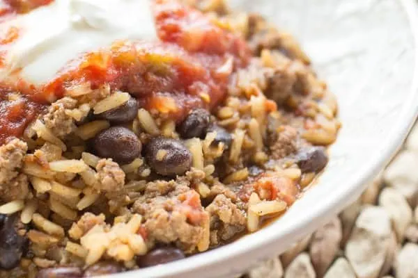Beef and Bean Taco Rice Skillet