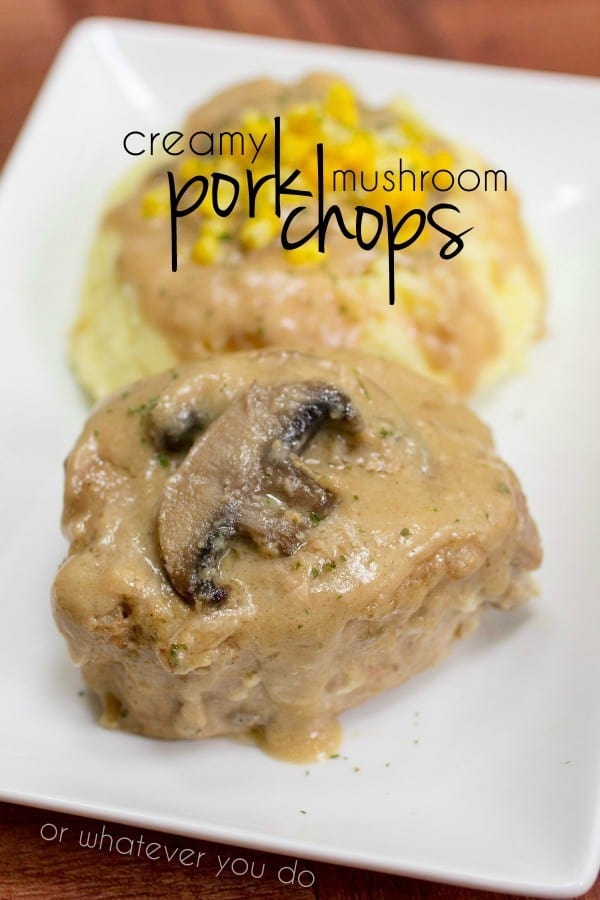 These made-from-scratch slow cooker pork chops with creamy mushroom gravy are so tender, moist, and delicious!