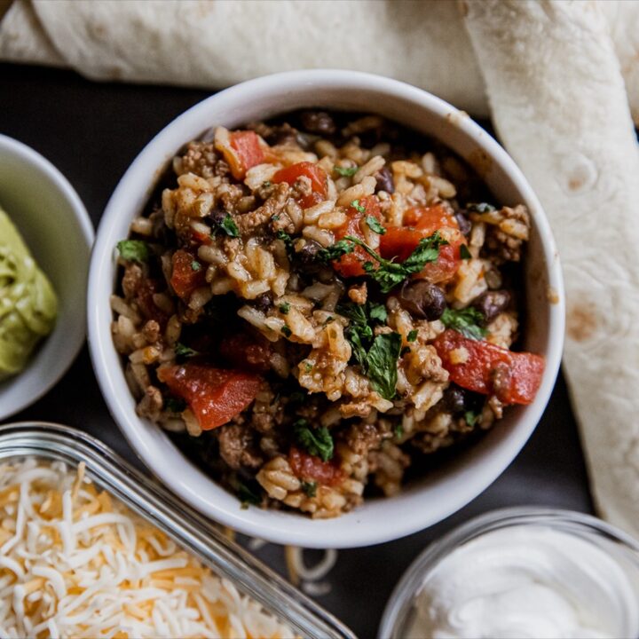 Beef and Bean Taco Rice