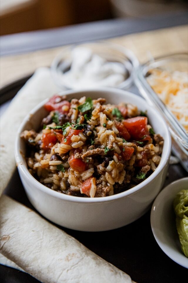 Easy Beef and Bean Taco Rice Skillet – Or Whatever You Do