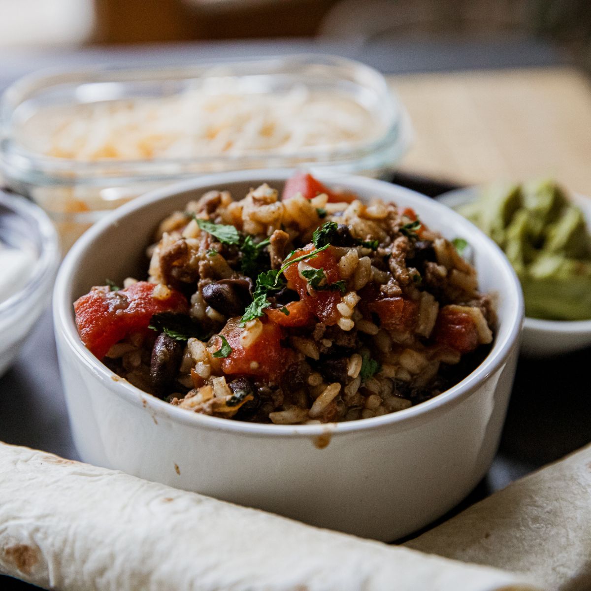 Easy Beef and Bean Taco Rice Skillet
