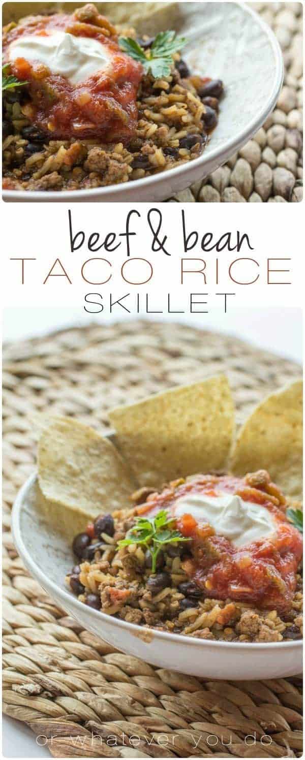 Beef and Bean Taco Rice Skillet