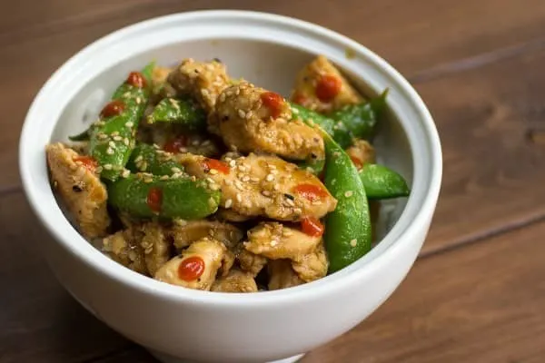 Sesame Chicken with Pea Pods