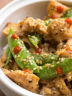Sesame Chicken with Pea Pods