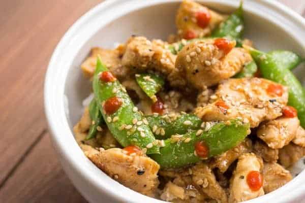 Sesame Chicken with Pea Pods