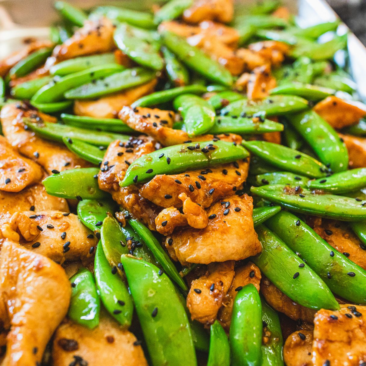 Sesame Chicken with Pea Pods