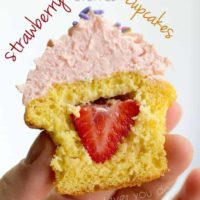 Strawberry Stuffed Cupcakes
