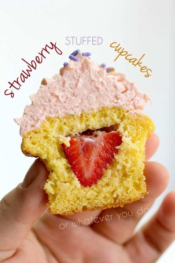 Strawberry Stuffed Cupcakes Pinterest