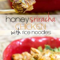 Honey Sriracha Chicken with Rice Noodles