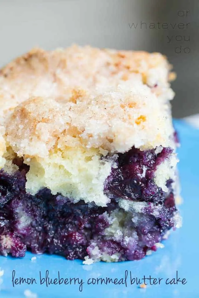 Blueberry Lemon Cornmeal Butter Cake