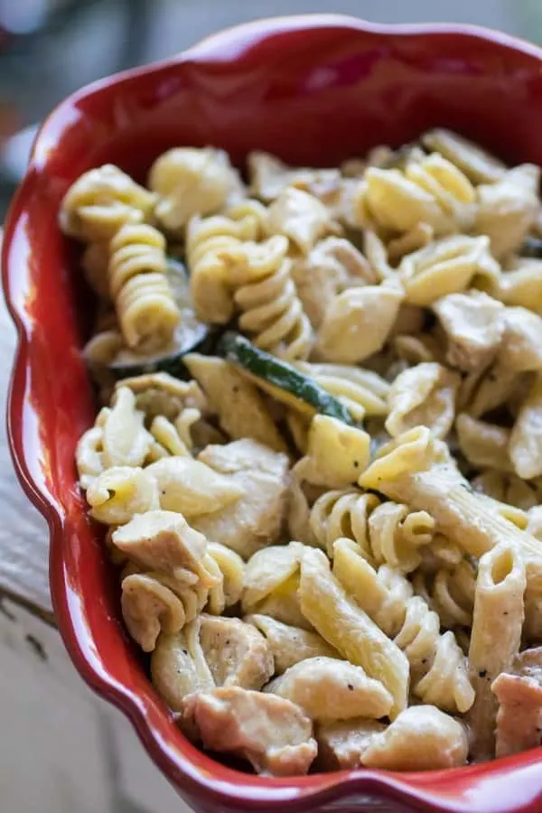 Chicken & Zucchini Pasta with Basil Cream Sauce-3