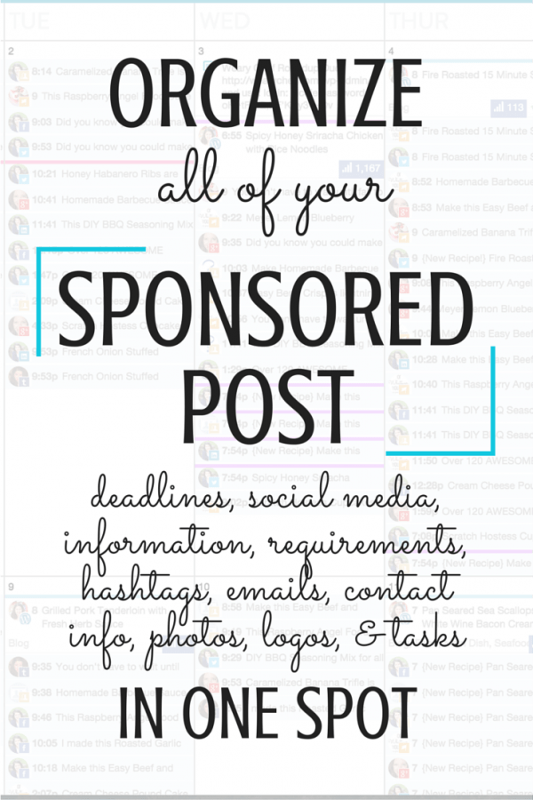 ORGANIZE your sponsored posts