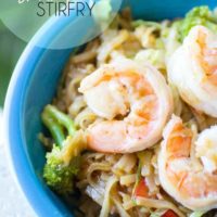 Shrimp and Vegetables with Rice Noodles