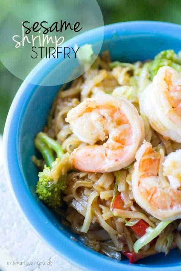 Shrimp and Vegetables with Rice Noodles