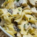 Skillet Tortellini with Mushroom Cream Sauce