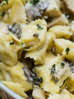 Skillet Tortellini with Mushroom Cream Sauce