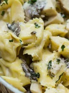 Skillet Tortellini with Mushroom Cream Sauce