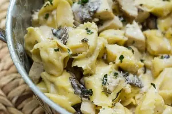 Skillet Tortellini with Mushroom Cream Sauce