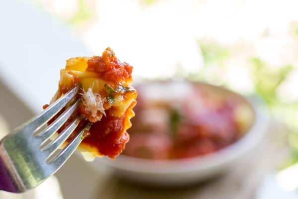 Tortellini and Mini Meatballs with Basil Marinara