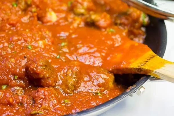 Tortellini and Mini Meatballs with Basil Marinara