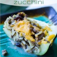 Flavorful and unique stuffed zucchini dinner filled with orzo, wild rice, and beef.