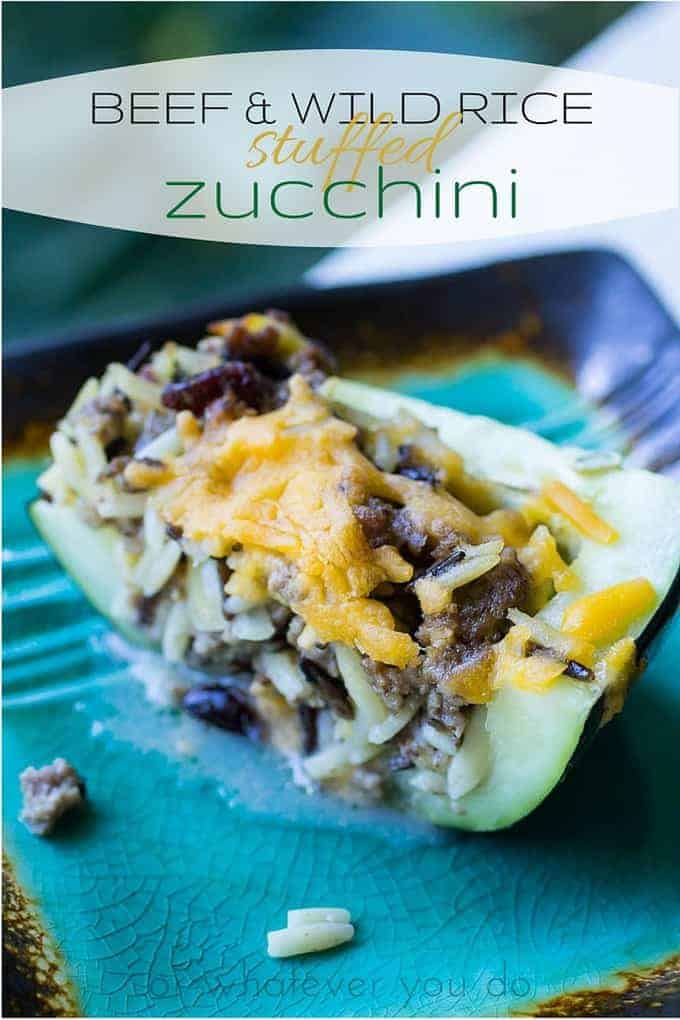 Flavorful and unique stuffed zucchini dinner filled with orzo, wild rice, and beef.