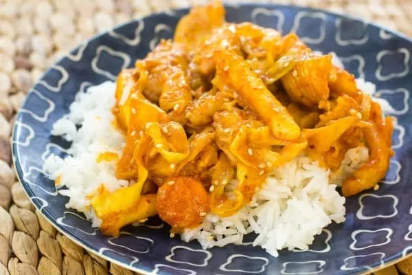 Korean Spicy Stir Fried Chicken and Vegetables